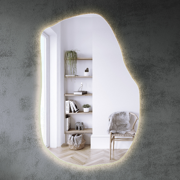 Miroir lumineux irregulier moderne 80x52 cm