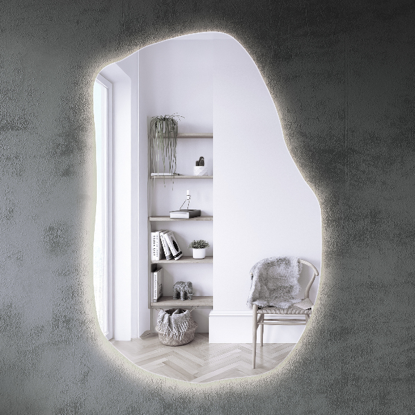 Miroir forme originale lumineux à la mode 90x59 cm
