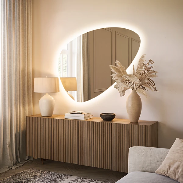 Miroir LED ovoïde 50x70 cm