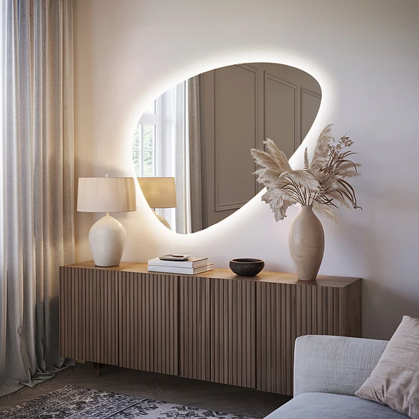 Miroir LED ovoïde 50x70 cm