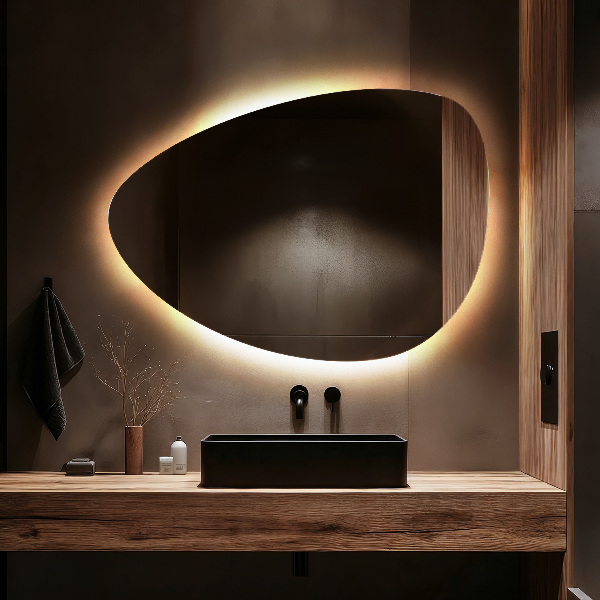 Miroir LED ovoïde 50x70 cm