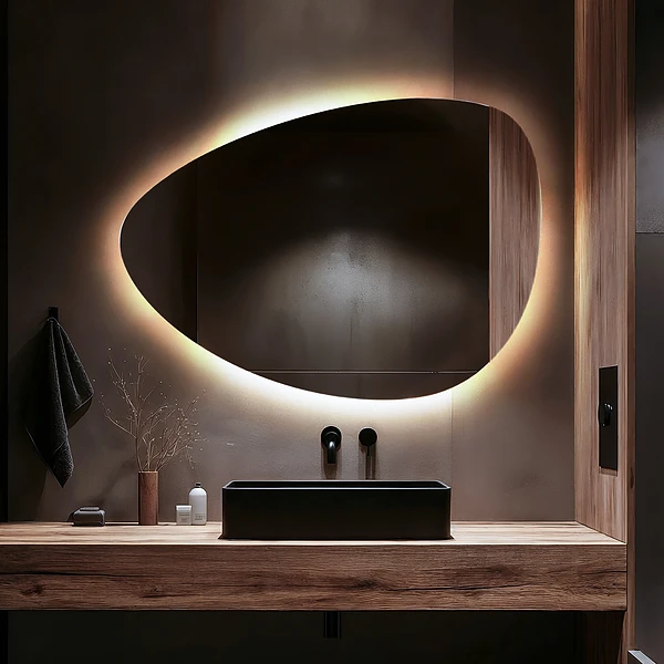 Miroir LED ovoïde 50x70 cm