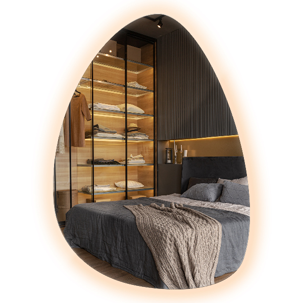 Miroir œuf LED 57x80 cm