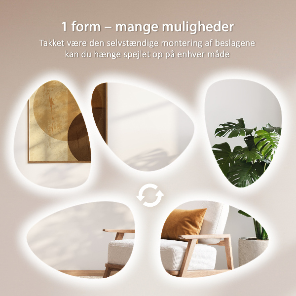 Miroir LED forme œuf 57x80 cm