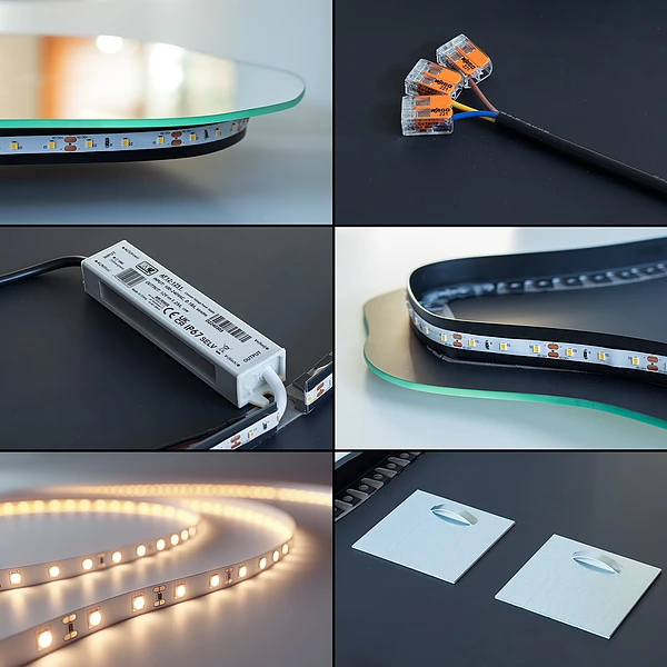 Miroir LED forme œuf 57x80 cm