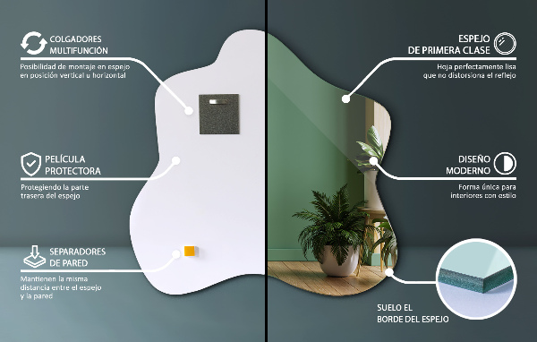 Miroir tache asymétrique 48x48 cm