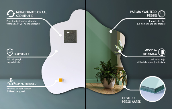 Miroir tache asymétrique 48x48 cm