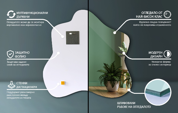 Miroir tache asymétrique 58x58 cm