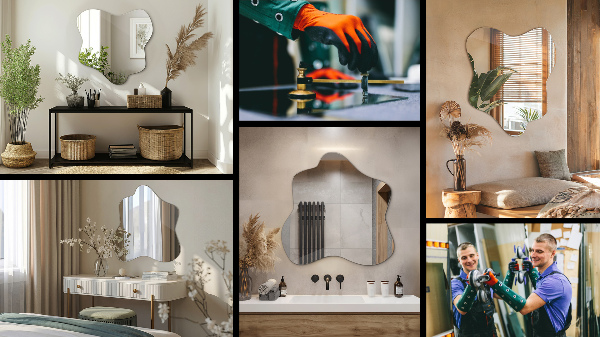 Miroir tache asymétrique 68x67 cm