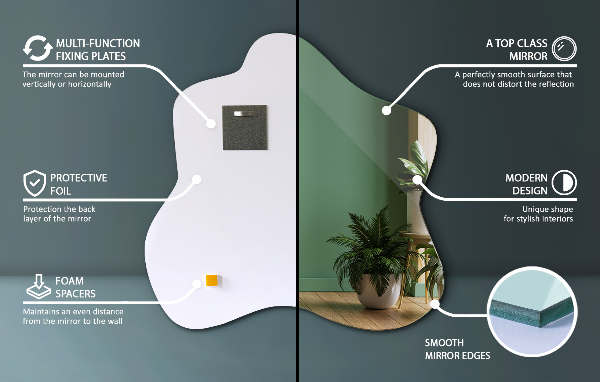 Miroir tache asymétrique 68x67 cm