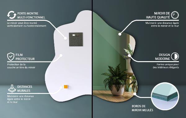 Miroir tache asymétrique 77x77 cm