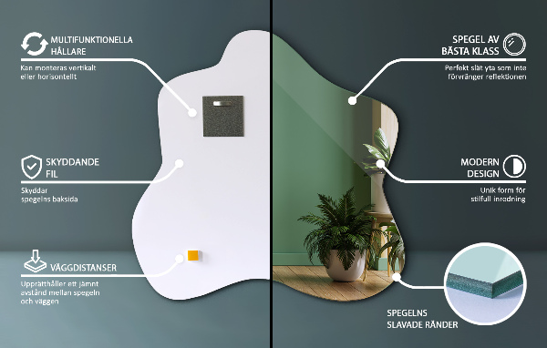 Miroir tache asymétrique 77x77 cm