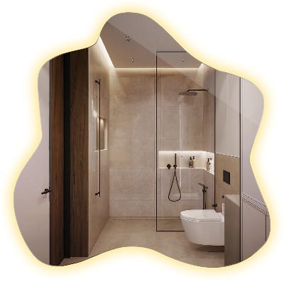 Miroir tache asymétrique led 58x58 cm