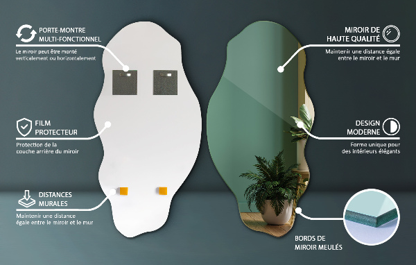 Miroir organique tache 50x100