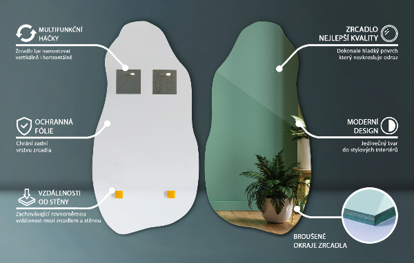 Miroir forme accessoire élégant sans cadre 45x90