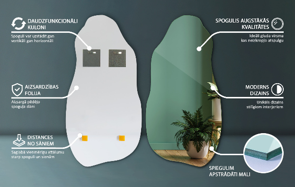 Miroir forme accessoire élégant sans cadre 45x90