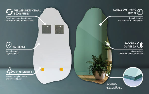 Miroir forme accessoire élégant sans cadre 45x90