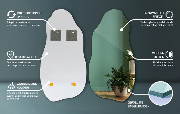 Miroir organique suspension originale 50x100