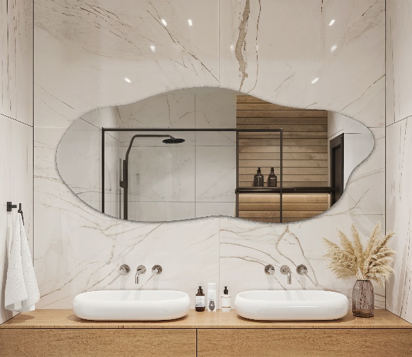 Miroir forme organique sans cadre 40x90 cm