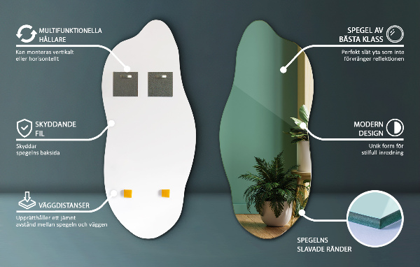 Miroir irregulier moderne 45x100 cm
