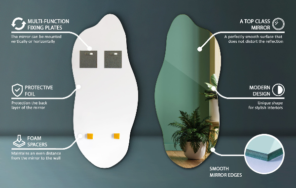 Miroir irregulier moderne 45x100 cm