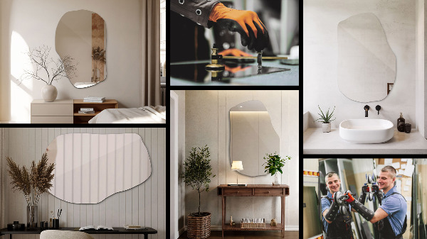 Miroir asymétrique décoratif 70x46 cm