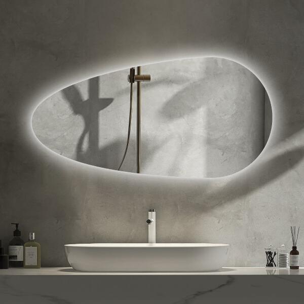 Miroir salle de bain goutte led 45x90 cm