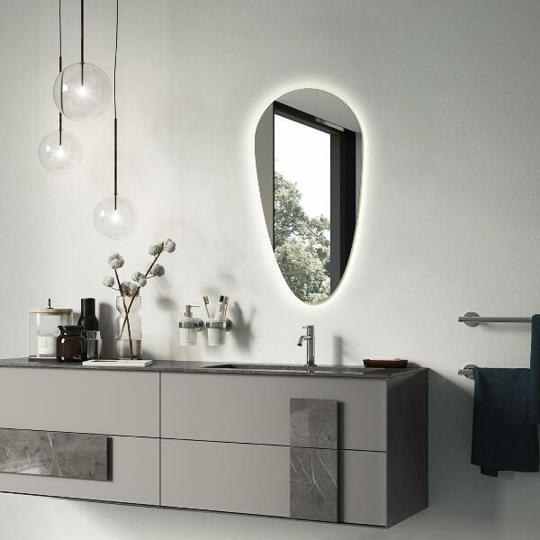 Miroir salle de bain goutte led 45x90 cm