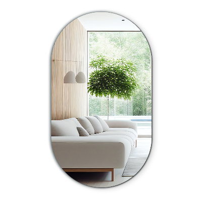 Miroir ovale mural sans bord 58x100 cm