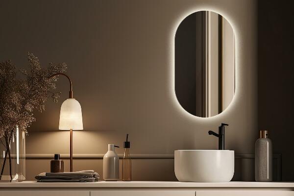 Miroir ovale led 40x70 cm