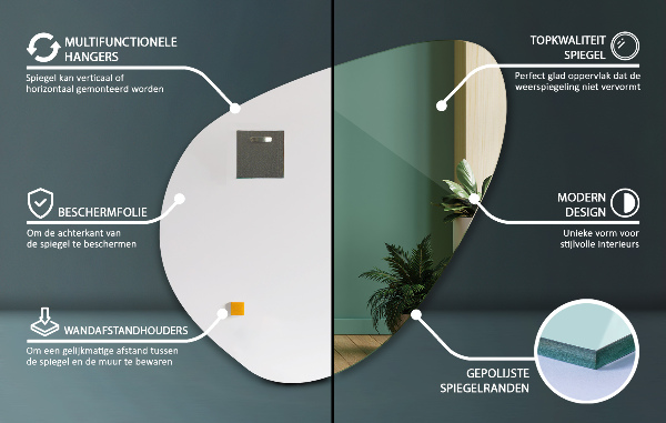 Miroir forme organique 58x58 cm