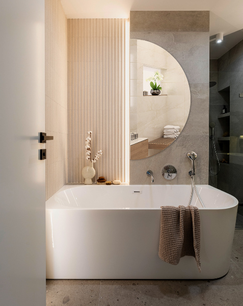 Miroir semi-circulaire sans bordure 50x100 cm