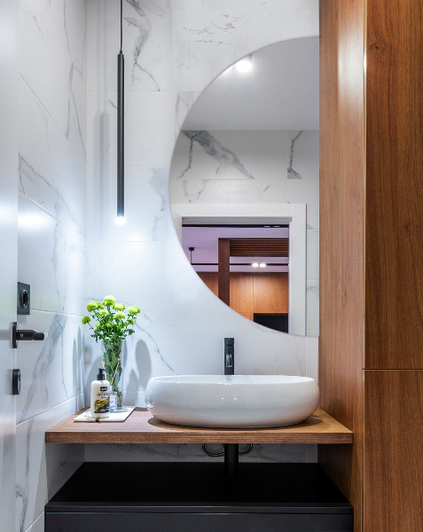 Miroir semi-circulaire sans bordure 50x100 cm