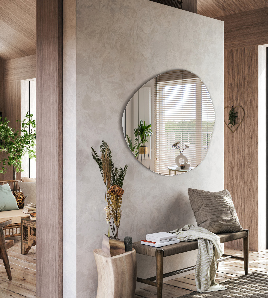 Miroir forme organique sans bordure 68x67 cm