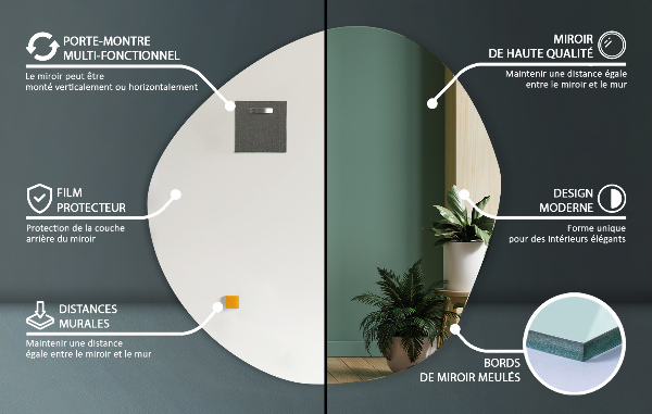 Miroir décoratif irrégulier sans cadre 87x86 cm