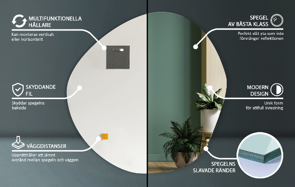 Miroir décoratif irrégulier sans cadre 87x86 cm