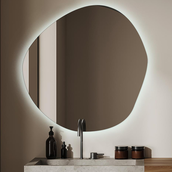 Miroir asymétrique led 77x77 cm