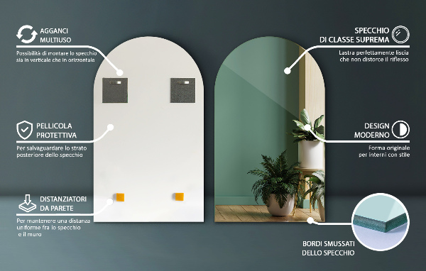 Miroir irregulier individuel 45x80 cm