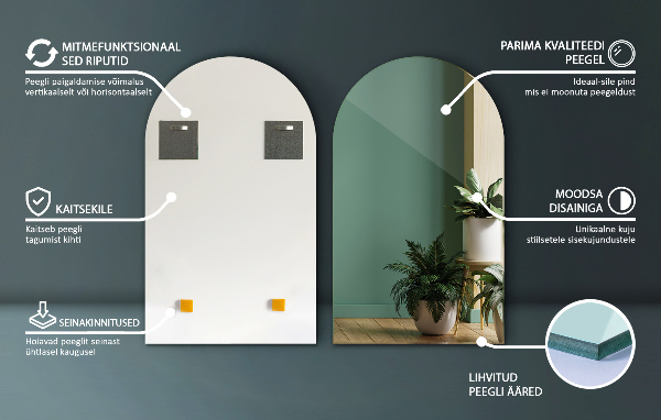Miroir irregulier individuel 45x80 cm