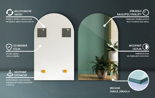 Miroir forme originale individuel 50x90 cm