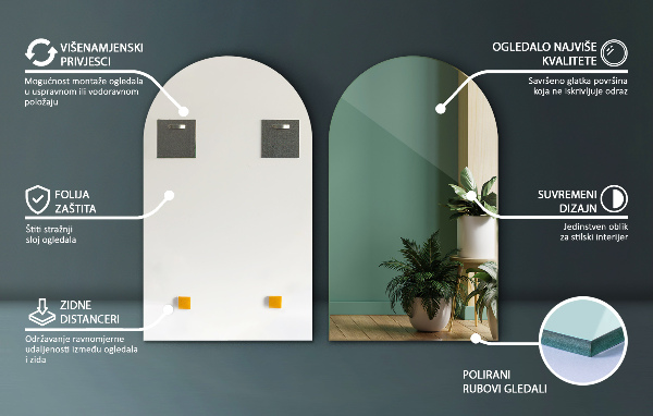 Miroir forme originale individuel 50x90 cm