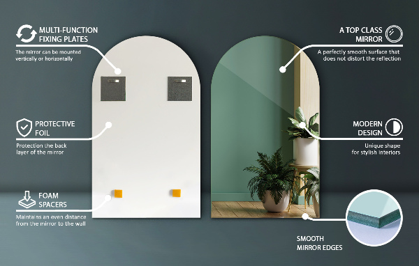 Miroir forme originale individuel 50x90 cm