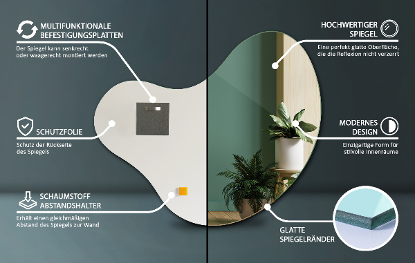 Miroir forme originale sans encadrement 68x67 cm