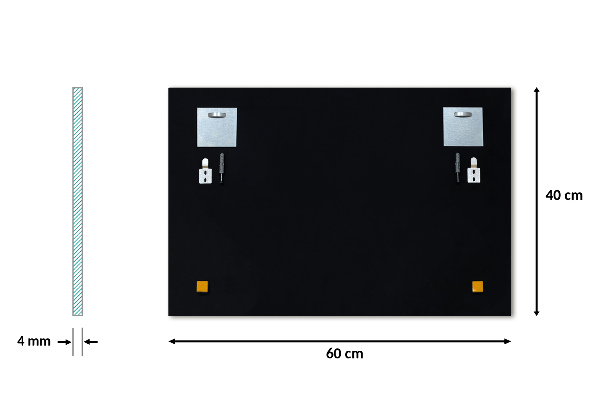 Miroir rectangulaire mural sans bord 60x40 cm