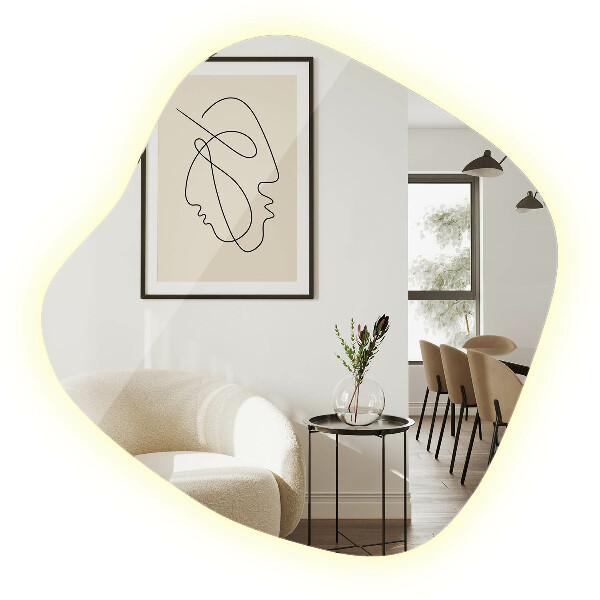 Miroir forme irrégulière lumineux 59x58 cm