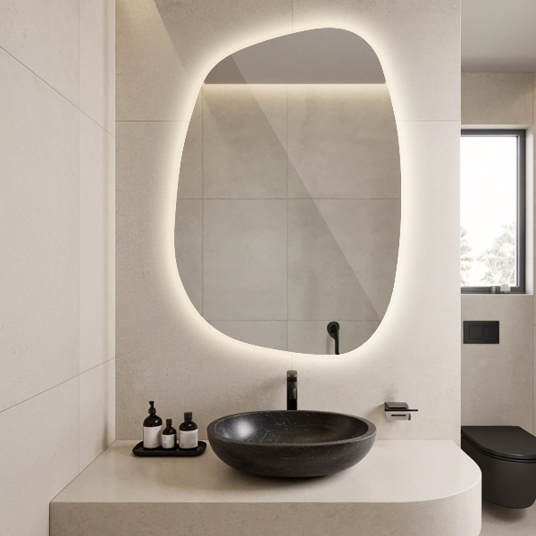Miroir asymétrique led 49x34 cm