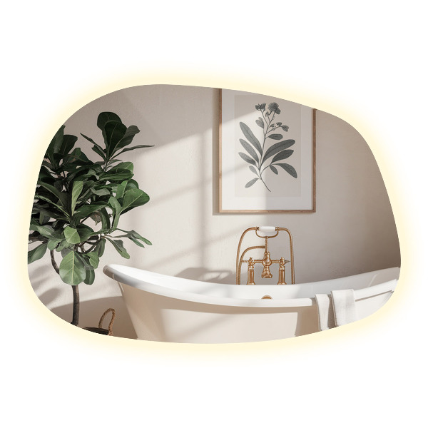 Miroir organique led 68x47 cm