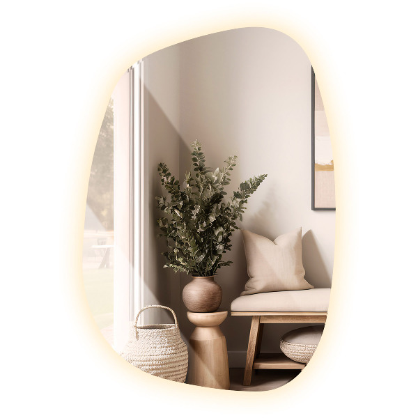 Miroir lumineux irregulier 79x57 cm