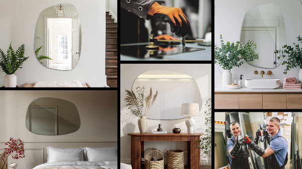 Miroir asymétrique en forme de tache 68x47 cm