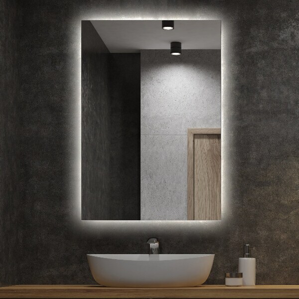 Miroir rectangulaire lumineux led 100x70 cm